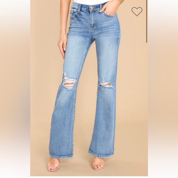 Distressed Bootcut Jeans with Pockets